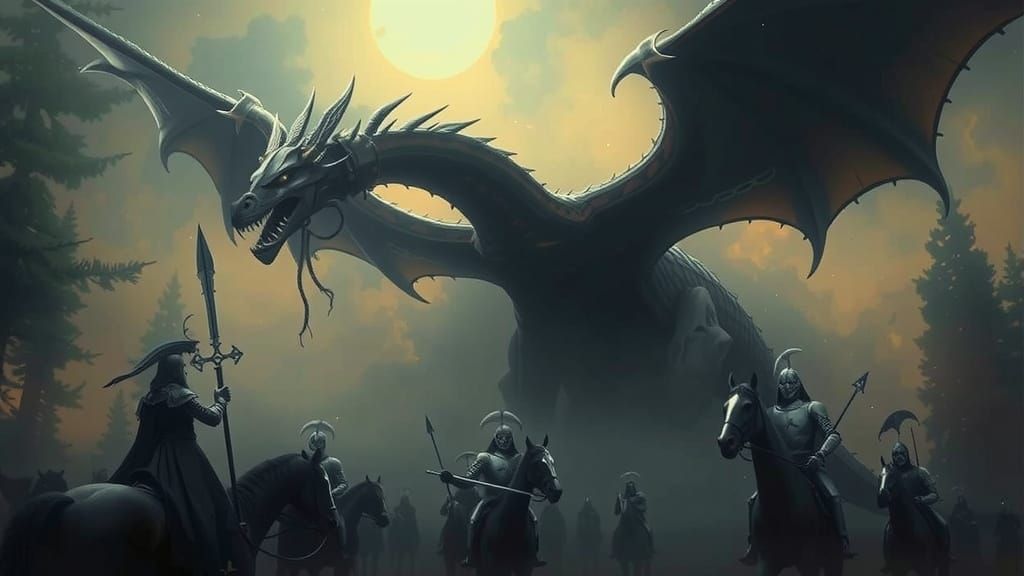 Steampunk Dragon Surprises Gothic Knights