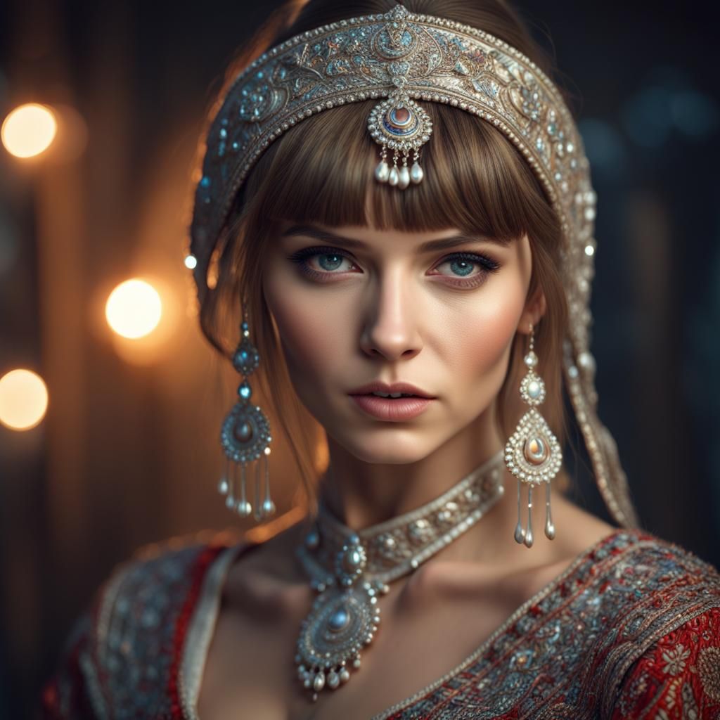 Beautiful Russian Woman with Bangs in 4K HDR