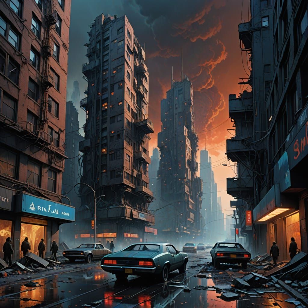 Post-Apocalyptic Earthscape in Cyberpunk Style