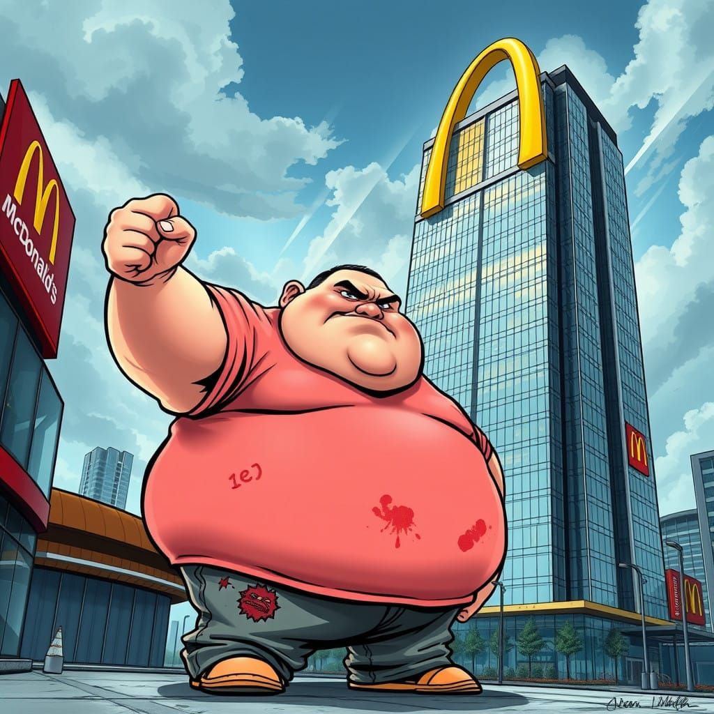 Satirical Lowbrow Caricature of Corporate Excess