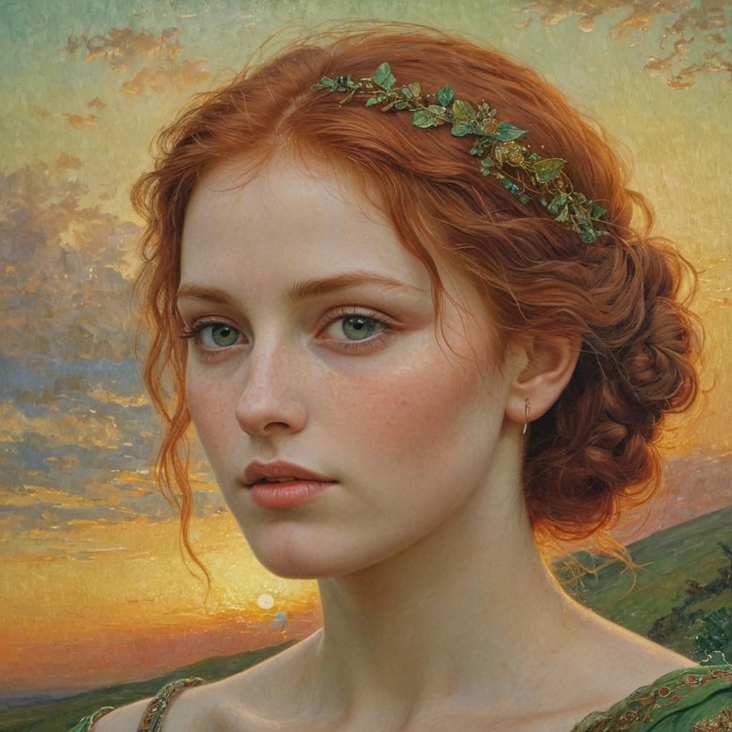 Sunrise Silhouette: A Hyperdetailed Symbolic Oil Painting