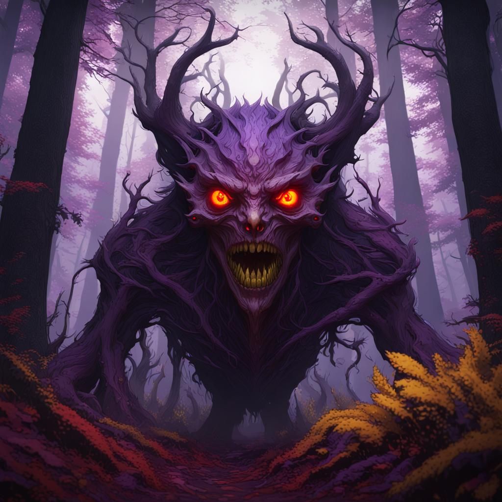 Horrifying Goblin in a Dark Fantasy Forest