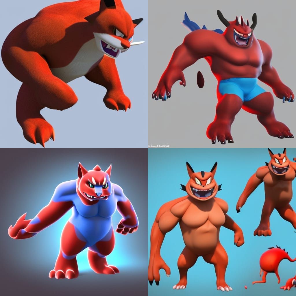 Bipedal Bobcat Water Warrior in 3D Style