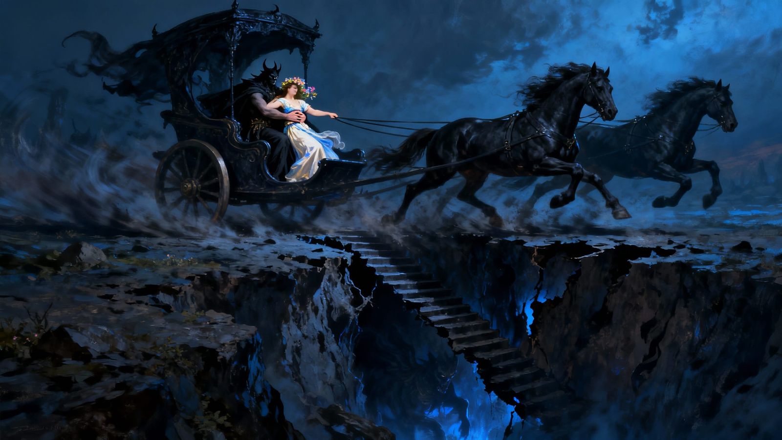 Hades Abducts Goddess Persephone to Demonic Realm