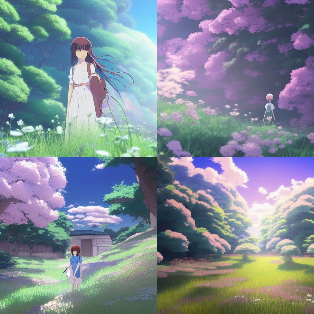 Gypsophila in Studio Ghibli Anime Style