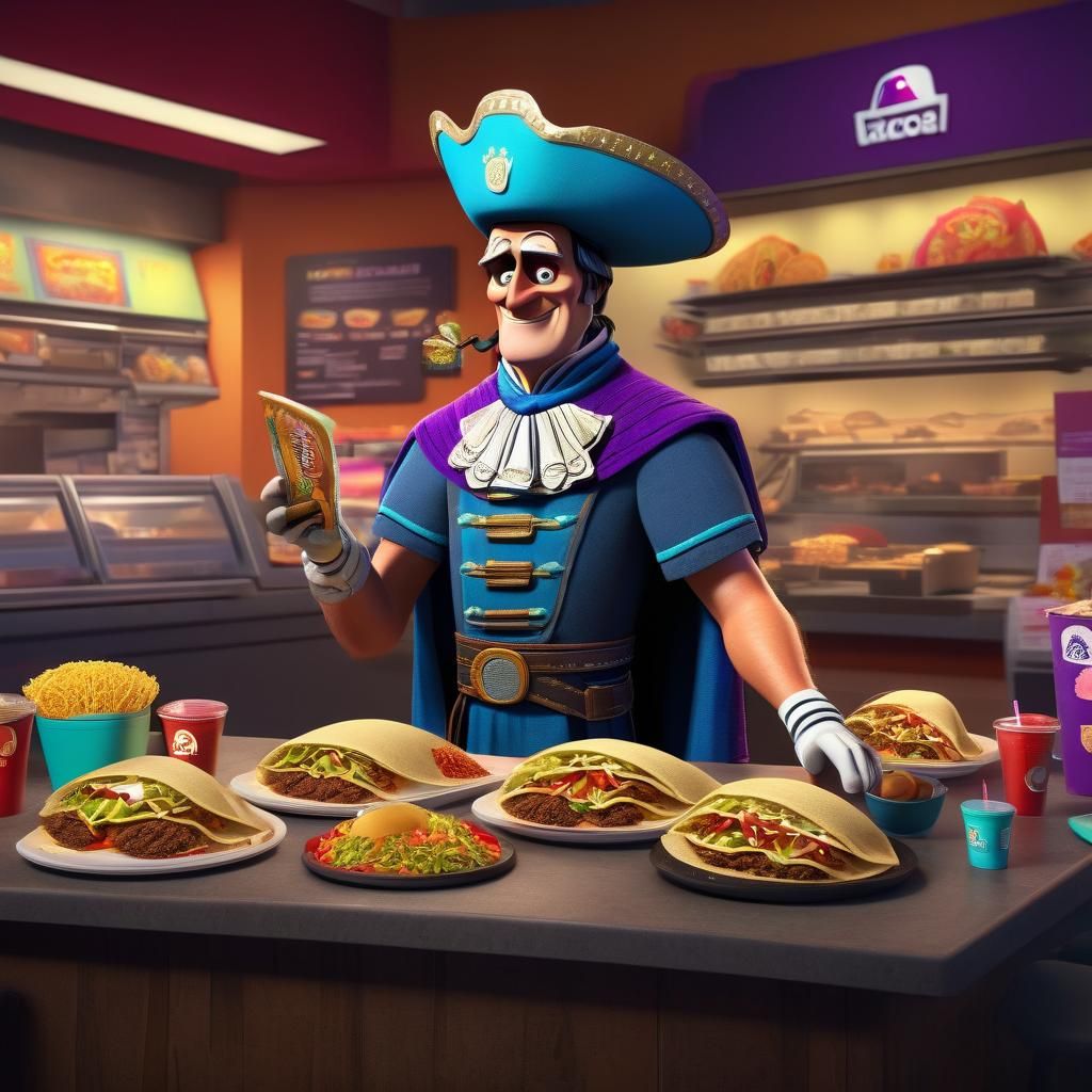 Napoleon Orders Tacos: Pixar-Style 3D Art