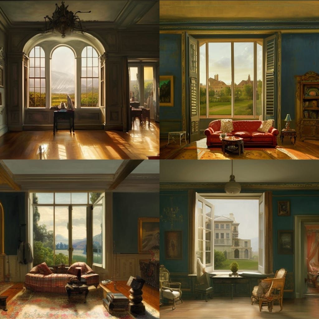Epic Living Room Landscape Painting in 8k