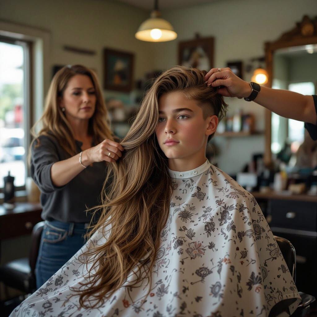 Teenager's Dramatic Buzz Cut at Vintage Salon
