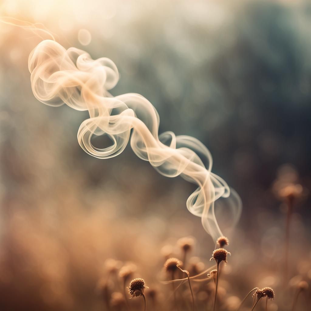Smoke Spores Drifting in Golden Light