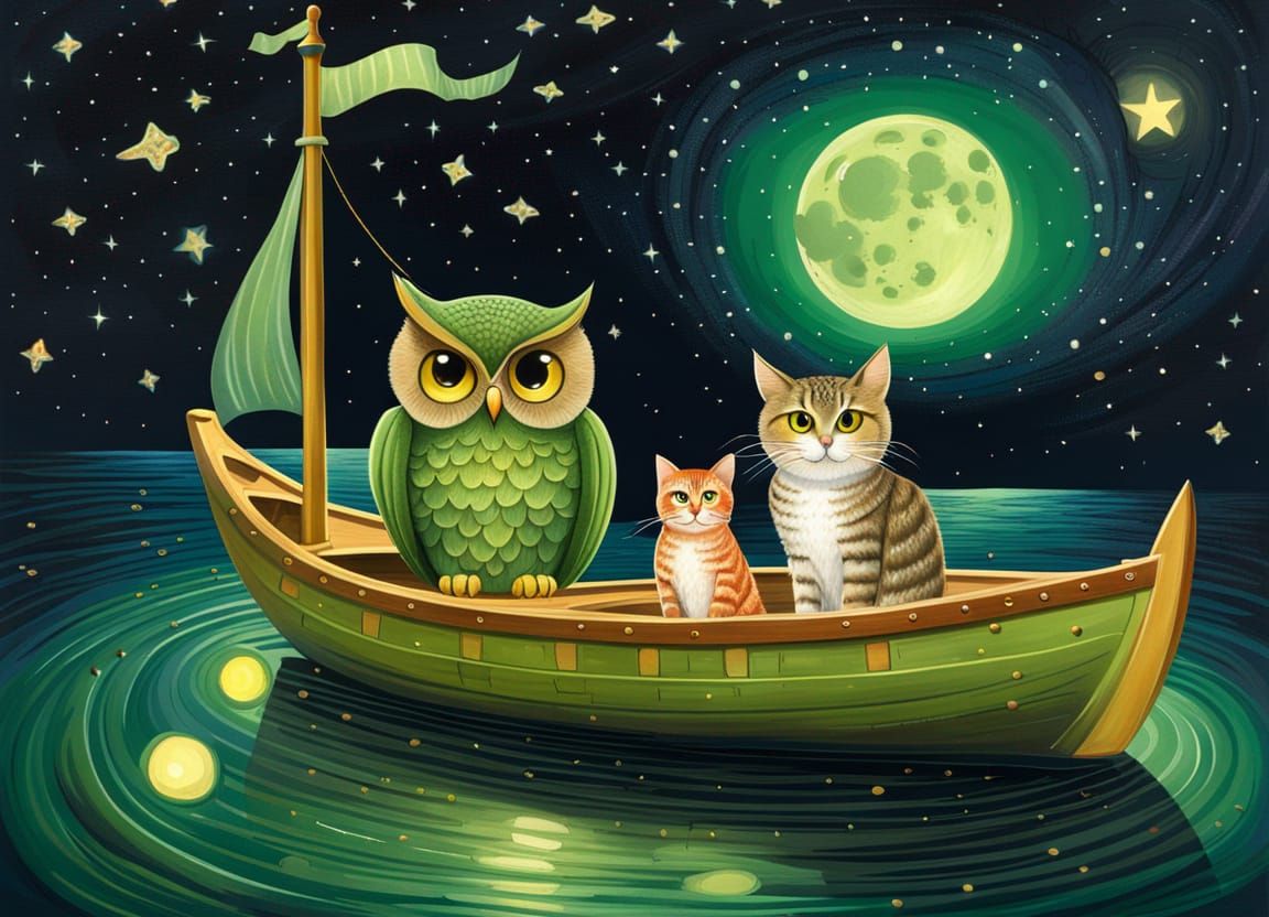 The owl and the pussycat went to sea in a beautiful pea green boat and found a stowaway