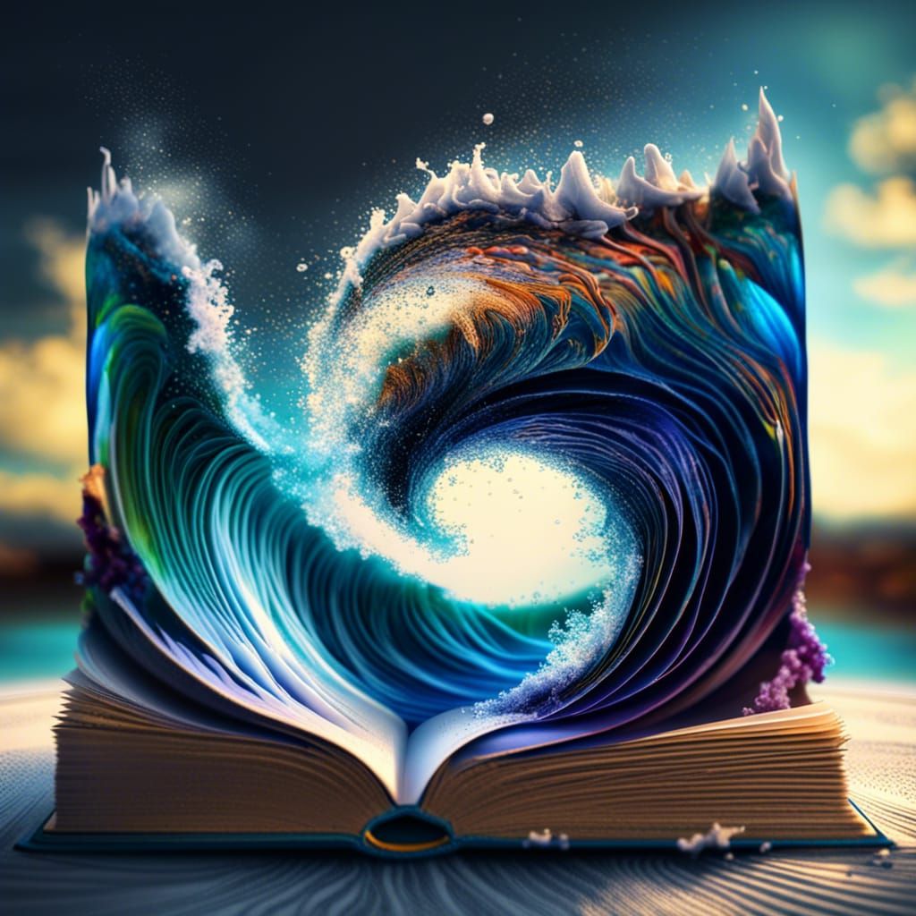 Magical Tidal Wave Unleashed From Open Book