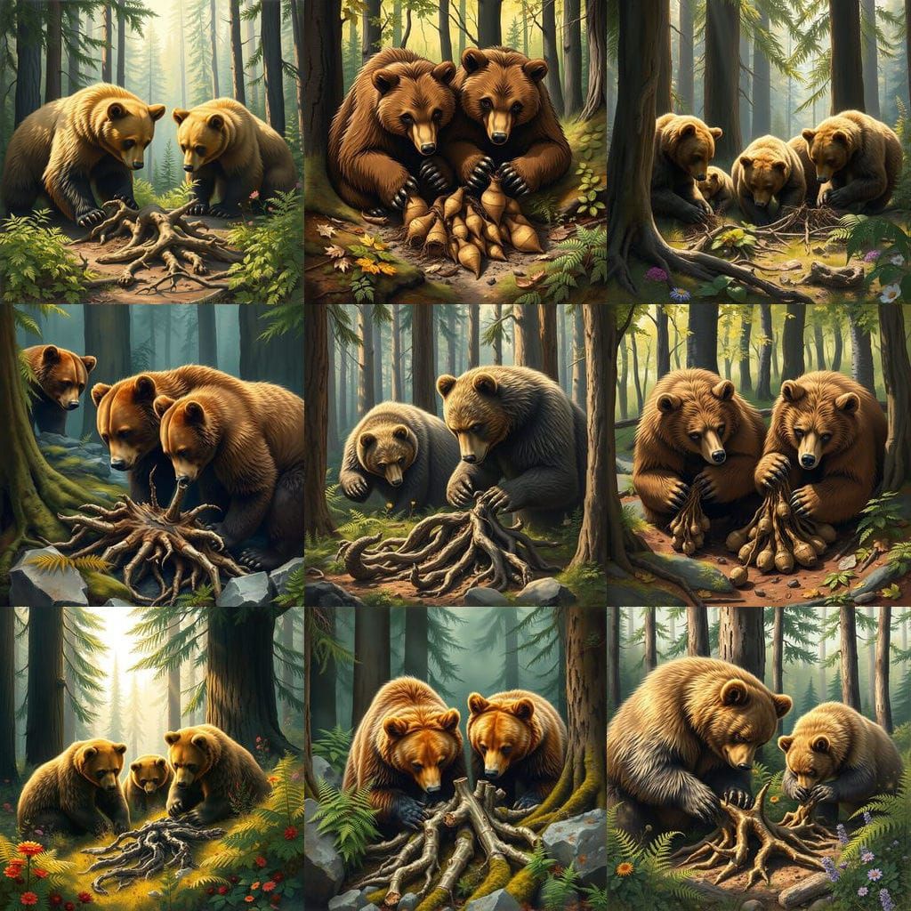 Bears Uncover Ancient Forest Secrets