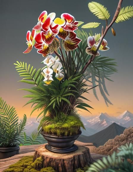 Detailed 3D Render of a Mountain Town