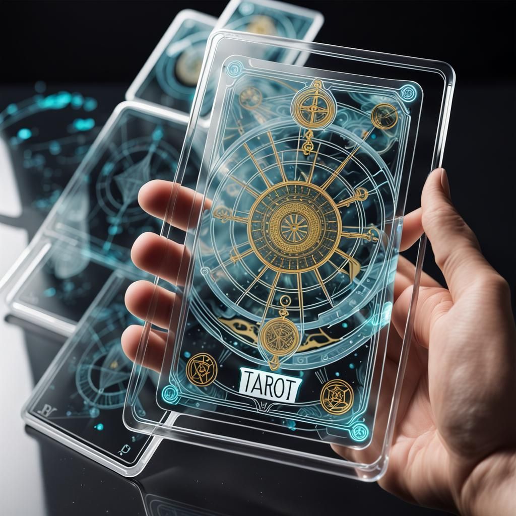 Futuristic Tarot Card with Digital Display