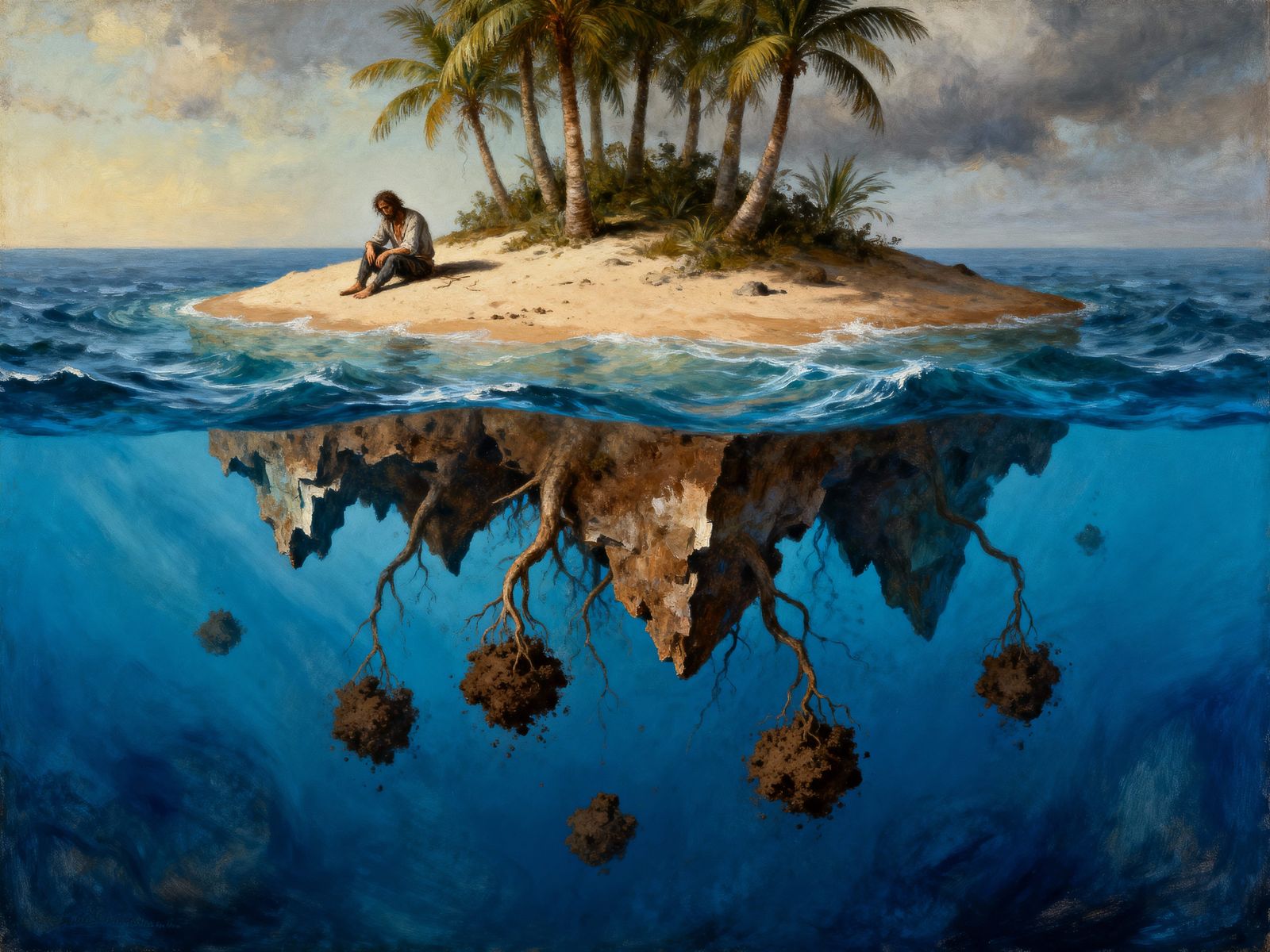 Surreal Castaway Island Revealed in Painterly Style