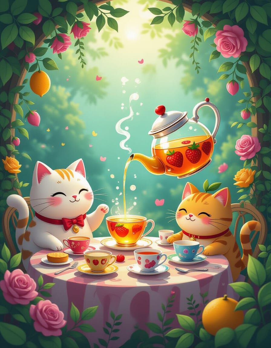 Whimsical Food Tea Party in Floating Garden