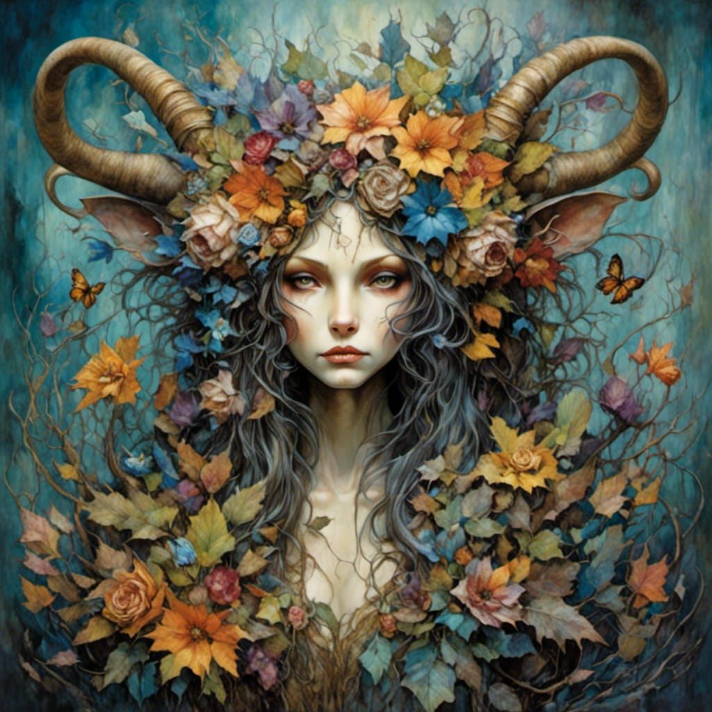 Ethereal Woodland Fae in Graffiti Art Style