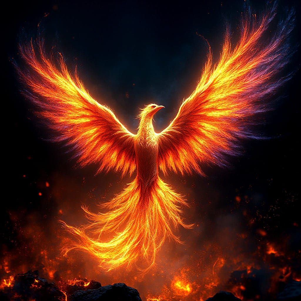 Phoenix Rising: Detailed Fantasy Concept Art