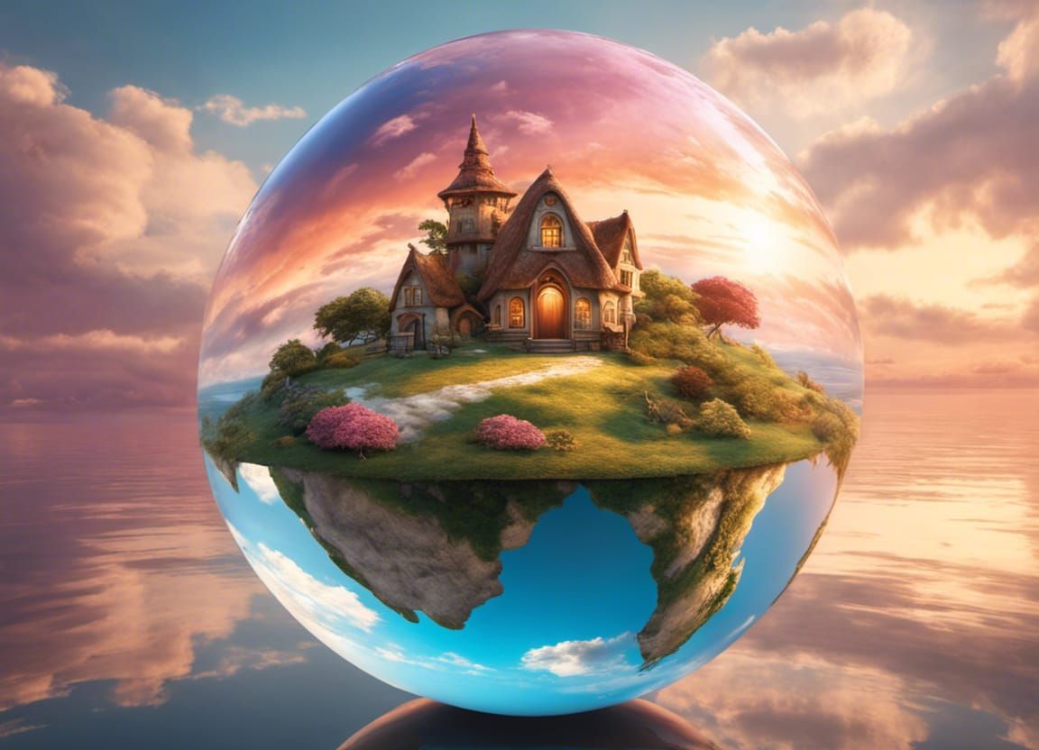 magical mystical land inside beautiful globe