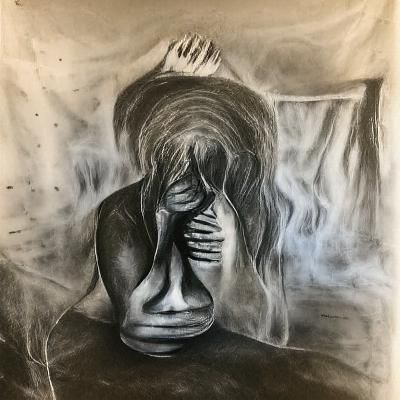 Charcoal Drawing: Exploring Mental Illness