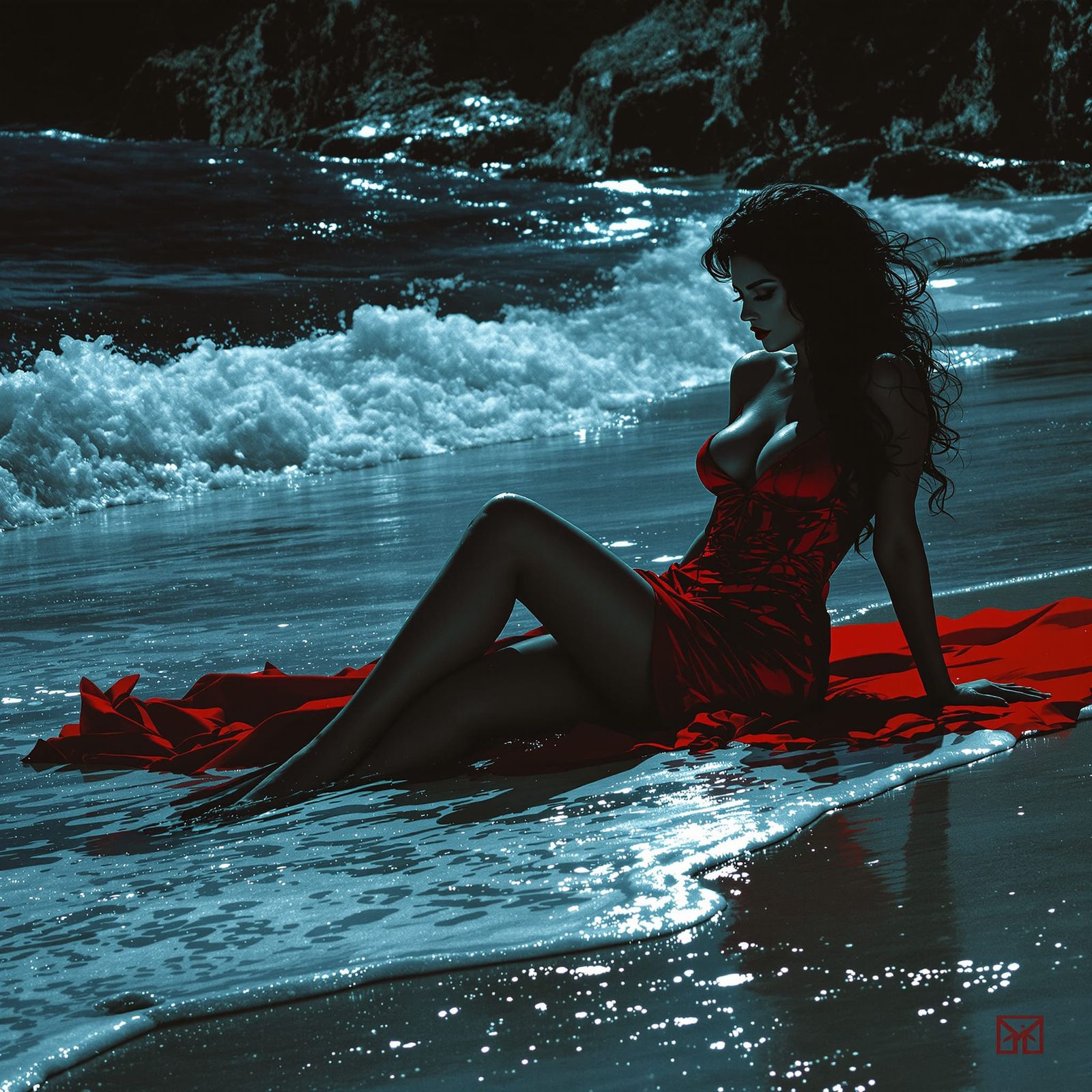 Vampirella on Mediterranean Beach in Sorolla Style