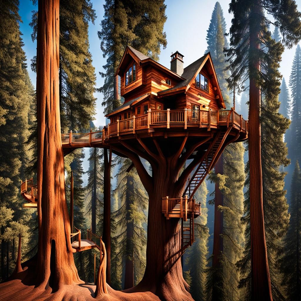 Giant Sequoia Treehouse: Elevated Living
