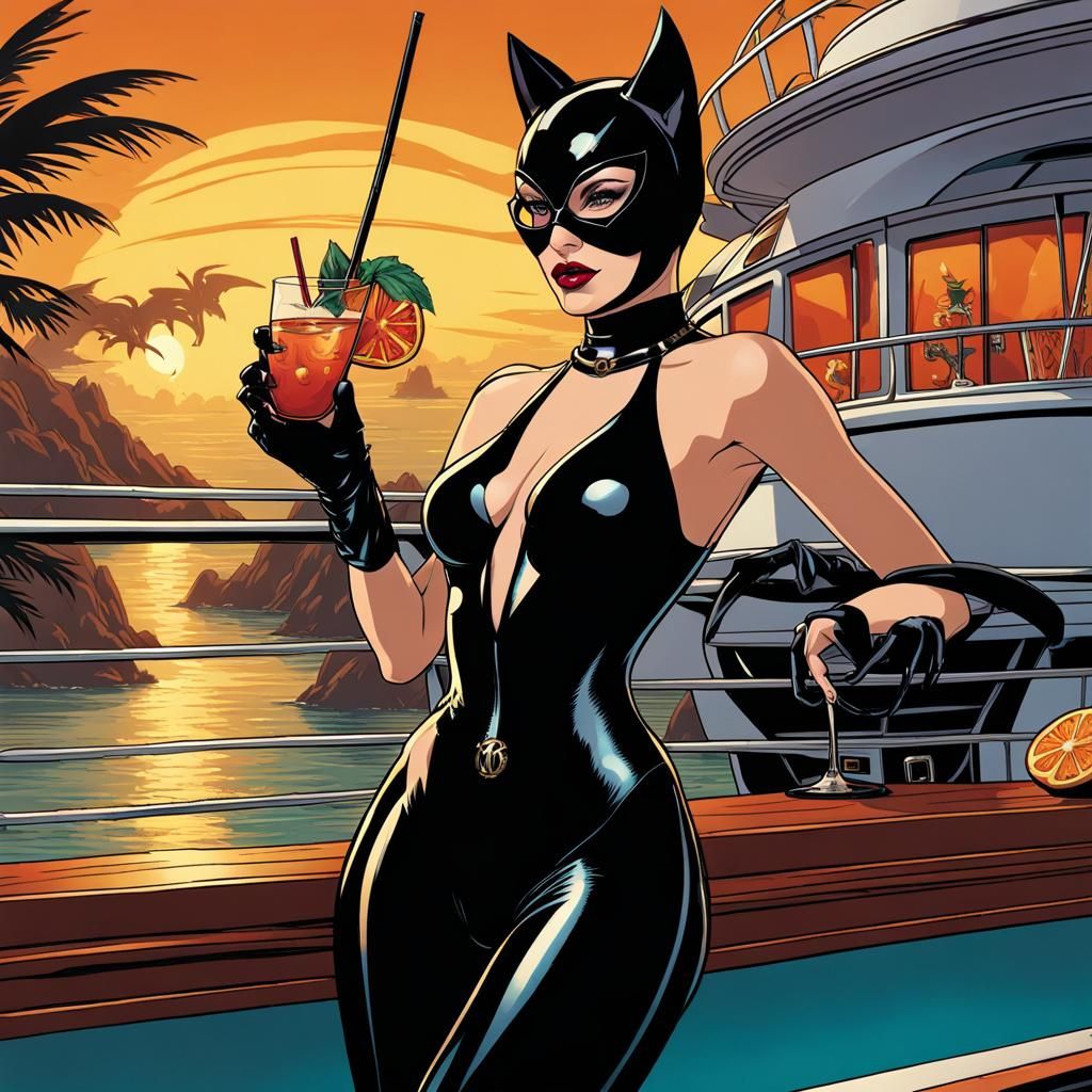 Catwoman's Cruise: A Tropical Comic Art Adventure