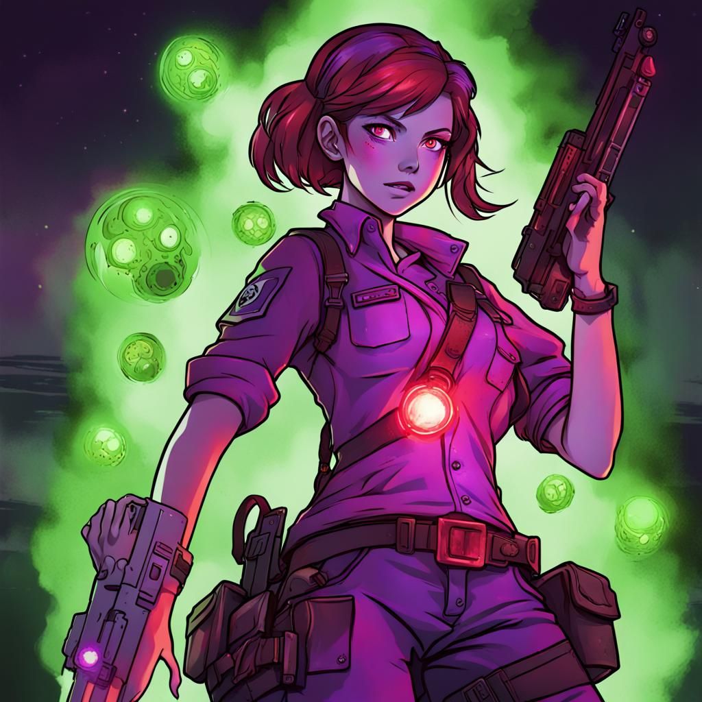 Samantha Maxis in Anime Style with Glowing Aura