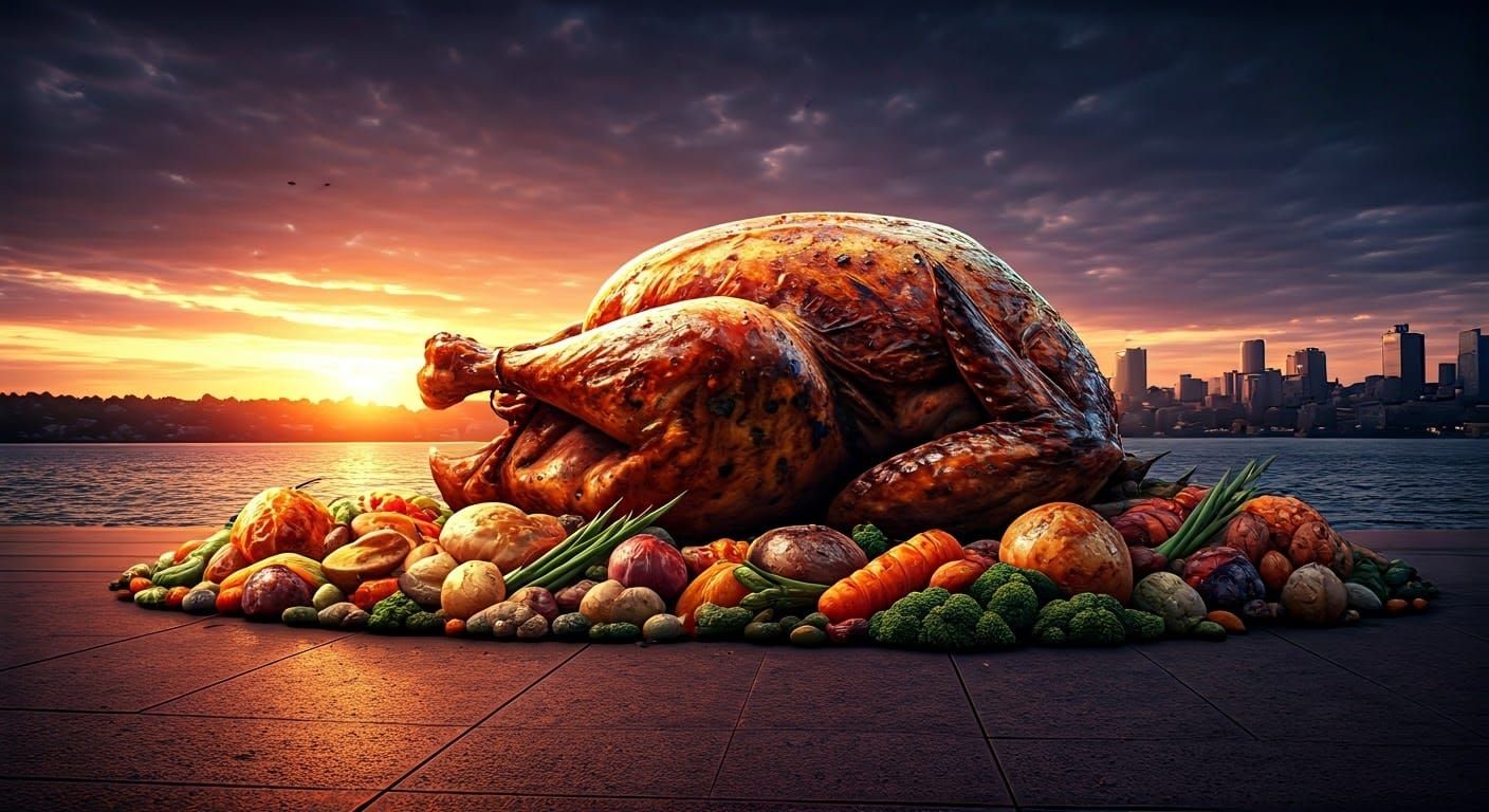 Giant Roast Chicken at Sydney Opera House