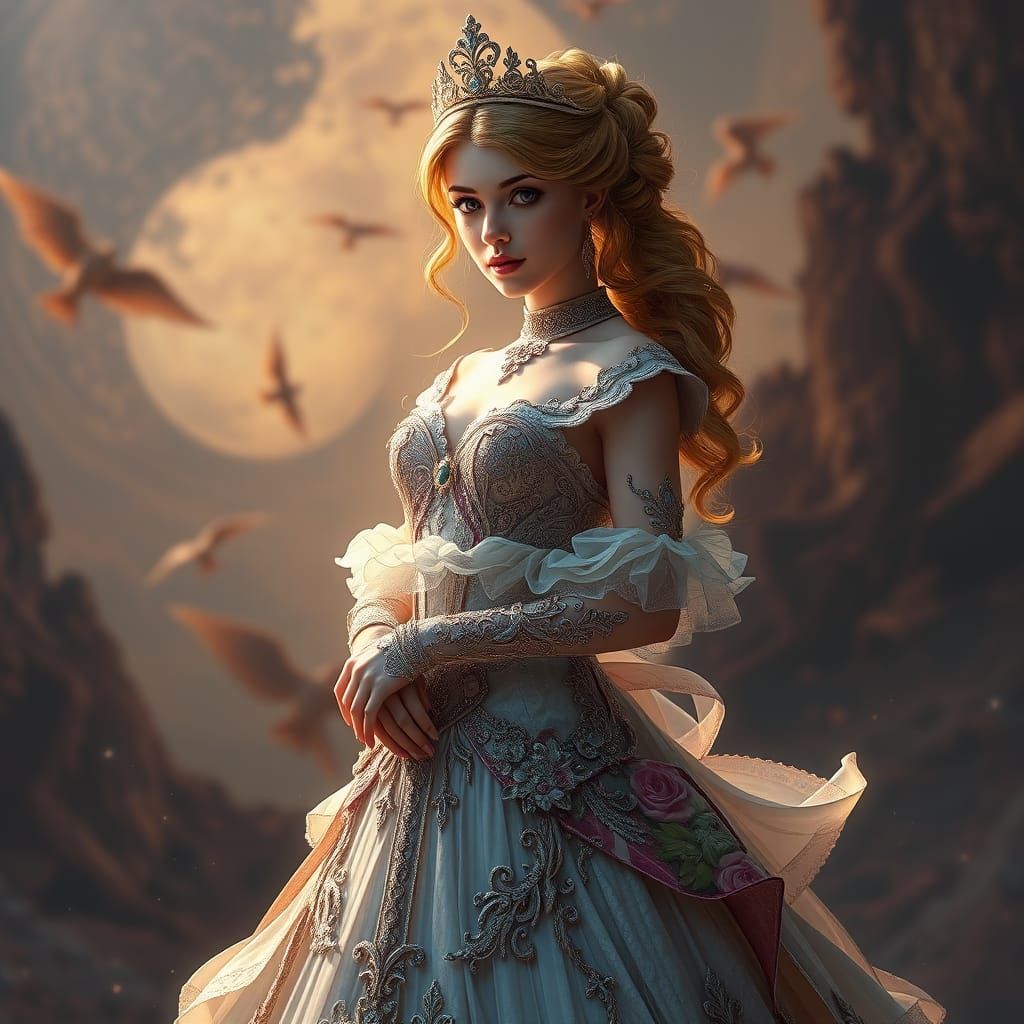 Exquisite Princess in a Vibrant Fantasy Realm