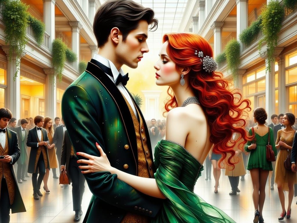 Romantic Dance in a Grand University Gala