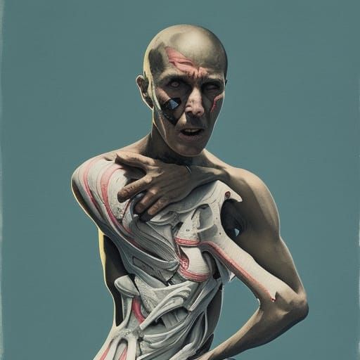 Demonic River Crossing: A Gouache Painting by Rutkowski