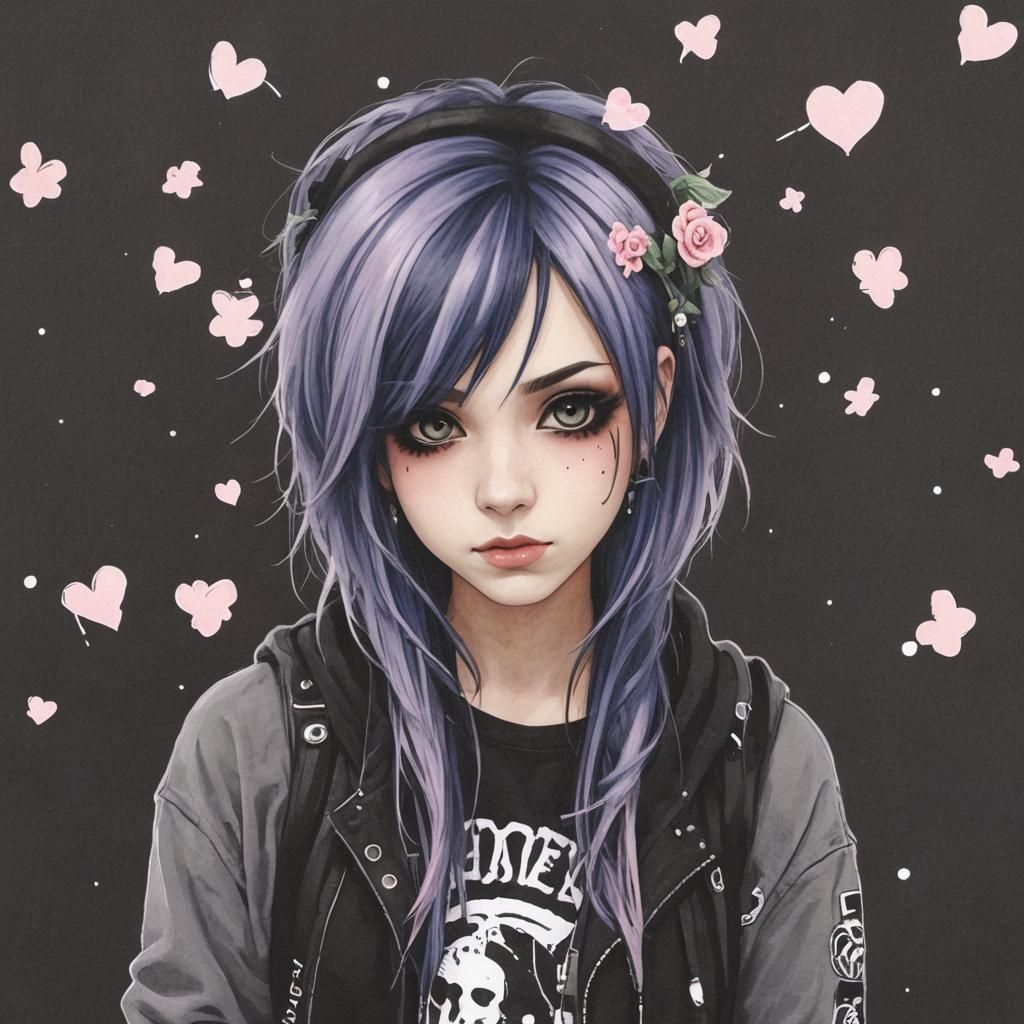 Cute Emo Scene Girl Portrait