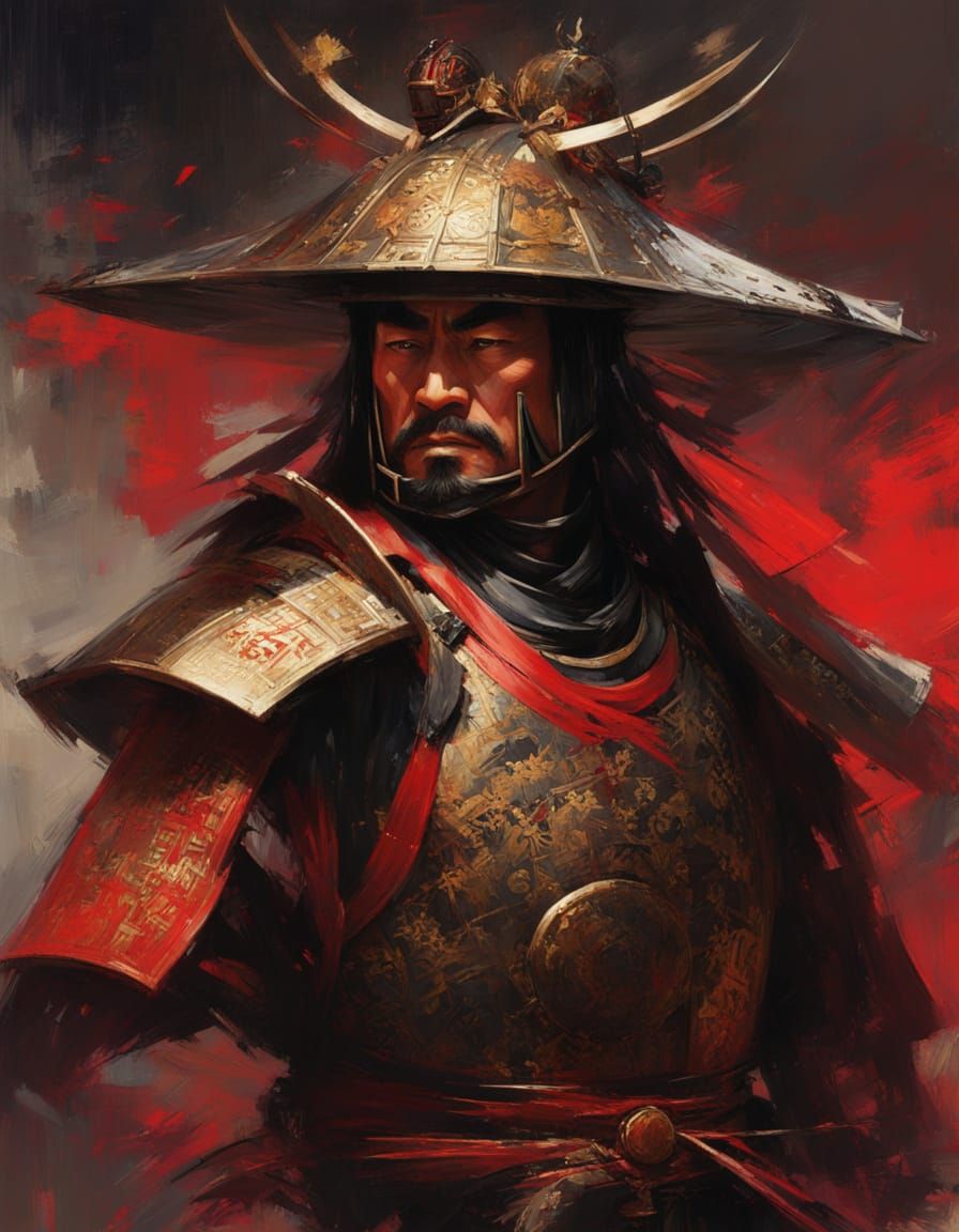 Honorable Shogun: Abstract Impressionistic Portrait