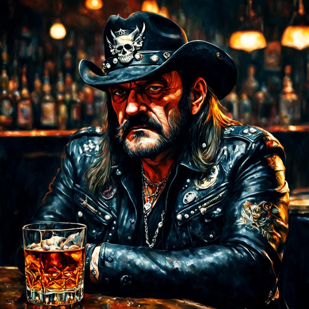Lemmy Kilmister Portrait in Modern Rock Club