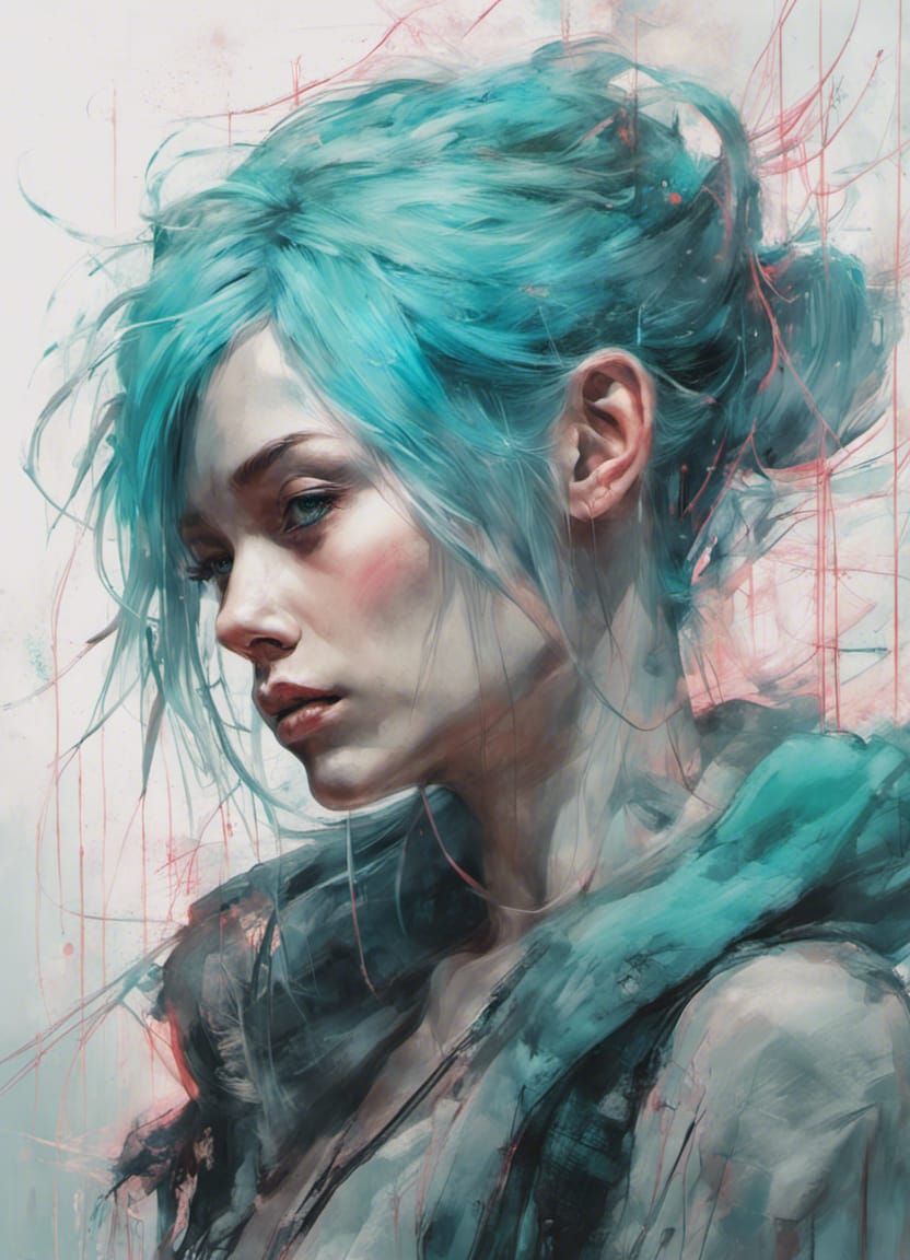 Neon Cyberpunk Girl: Hyper-Realistic Digital Art