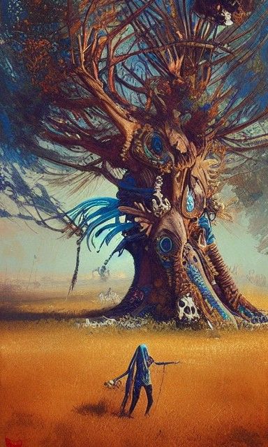 Giant Skull Tree Fantasy Art by Ismail Inceoglu