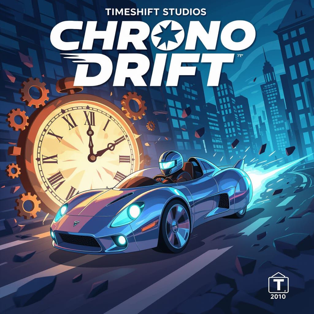 Futuristic Racing Game Cover: Chrono Drift
