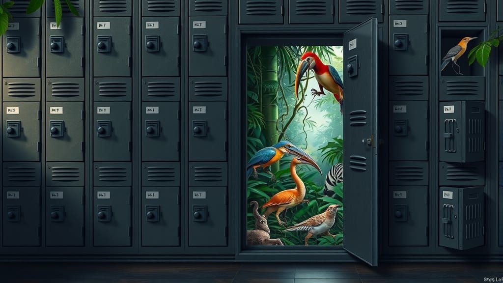 Jungle Portal Revealed in Locker, Retro Sci-Fi Style