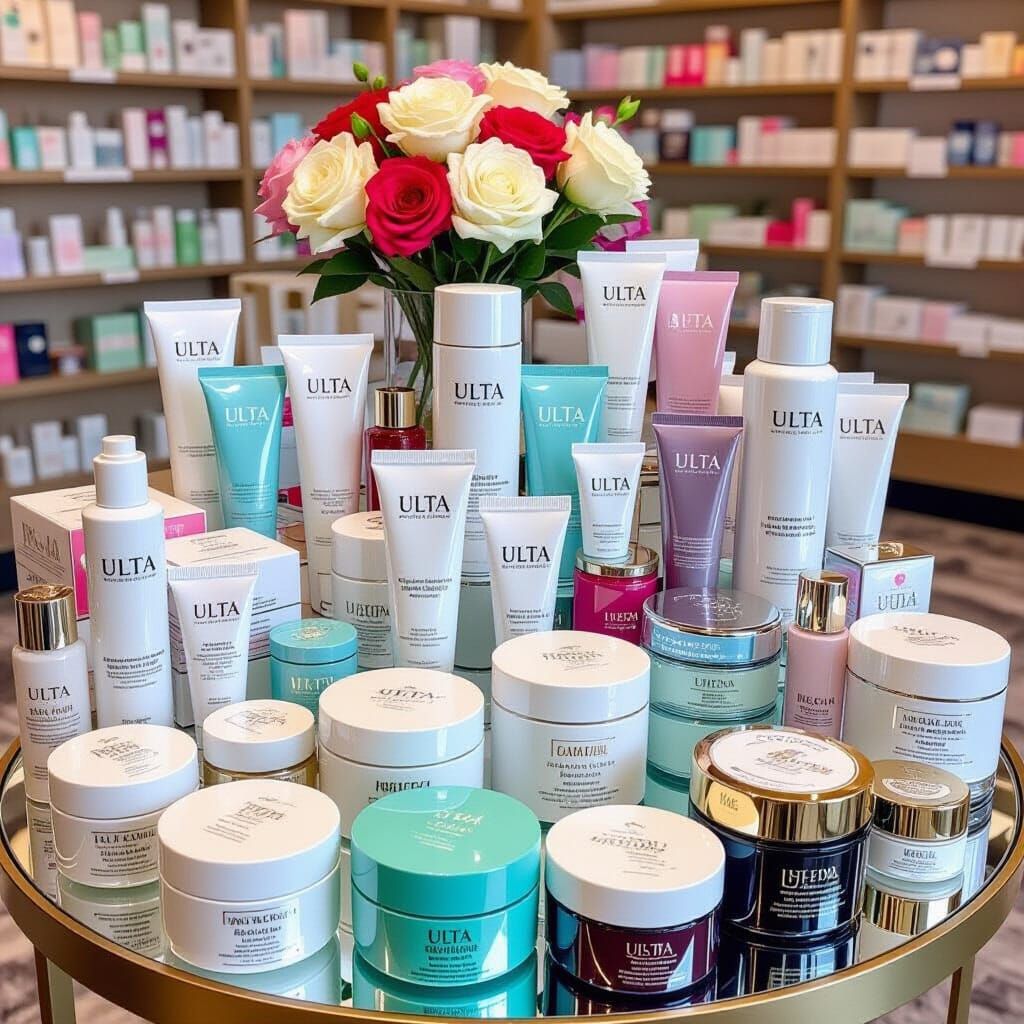Luxury Ulta Haul: Skincare Products Overflowing Table