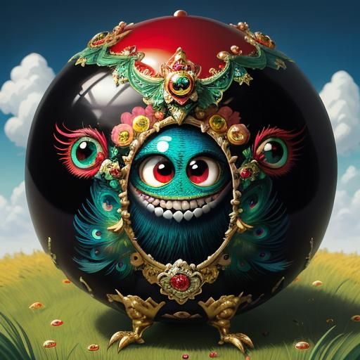 Surreal Faberge Egg with Human Teeth, Pixar Style