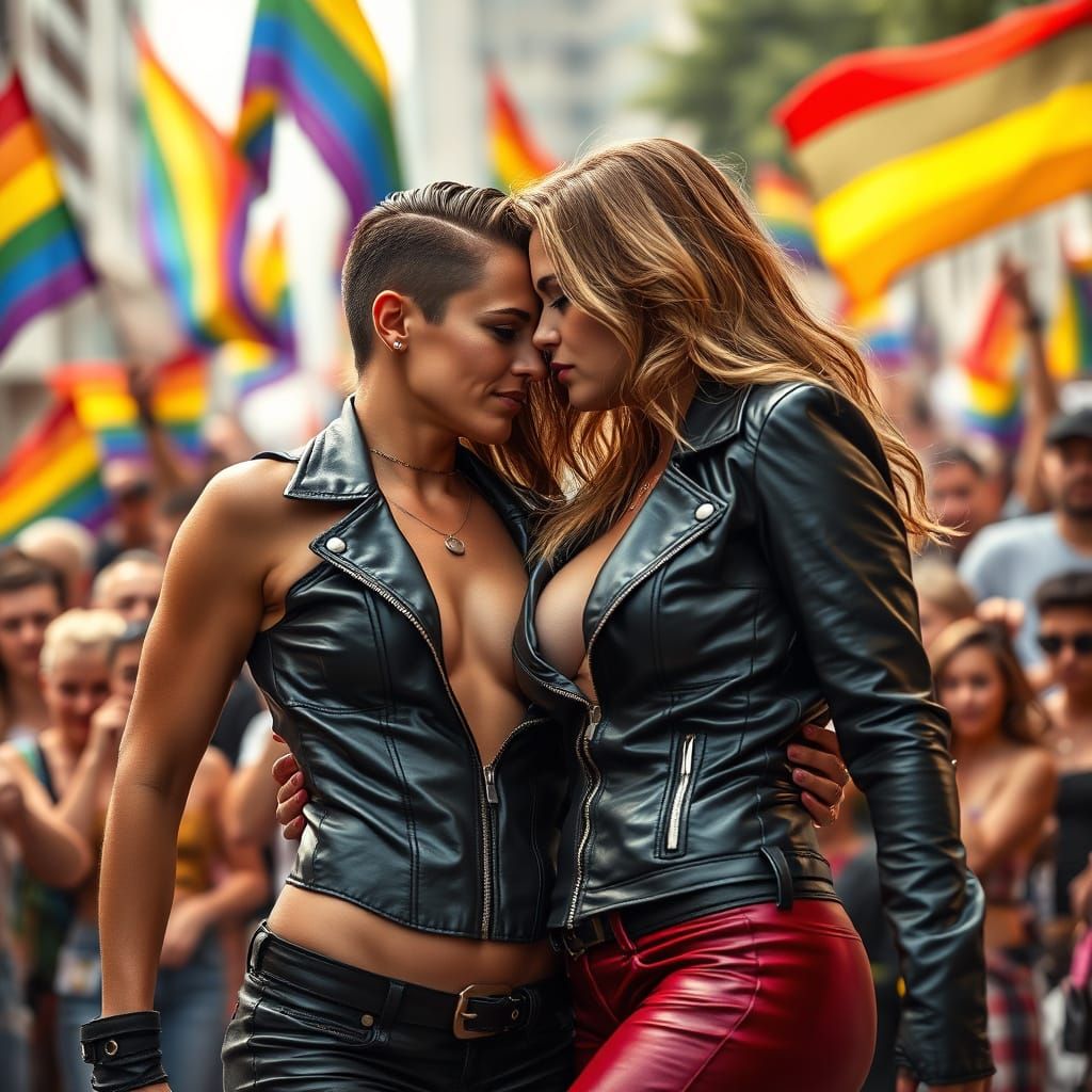 Dominant Lesbian Couple in Sizzling Pride Celebration