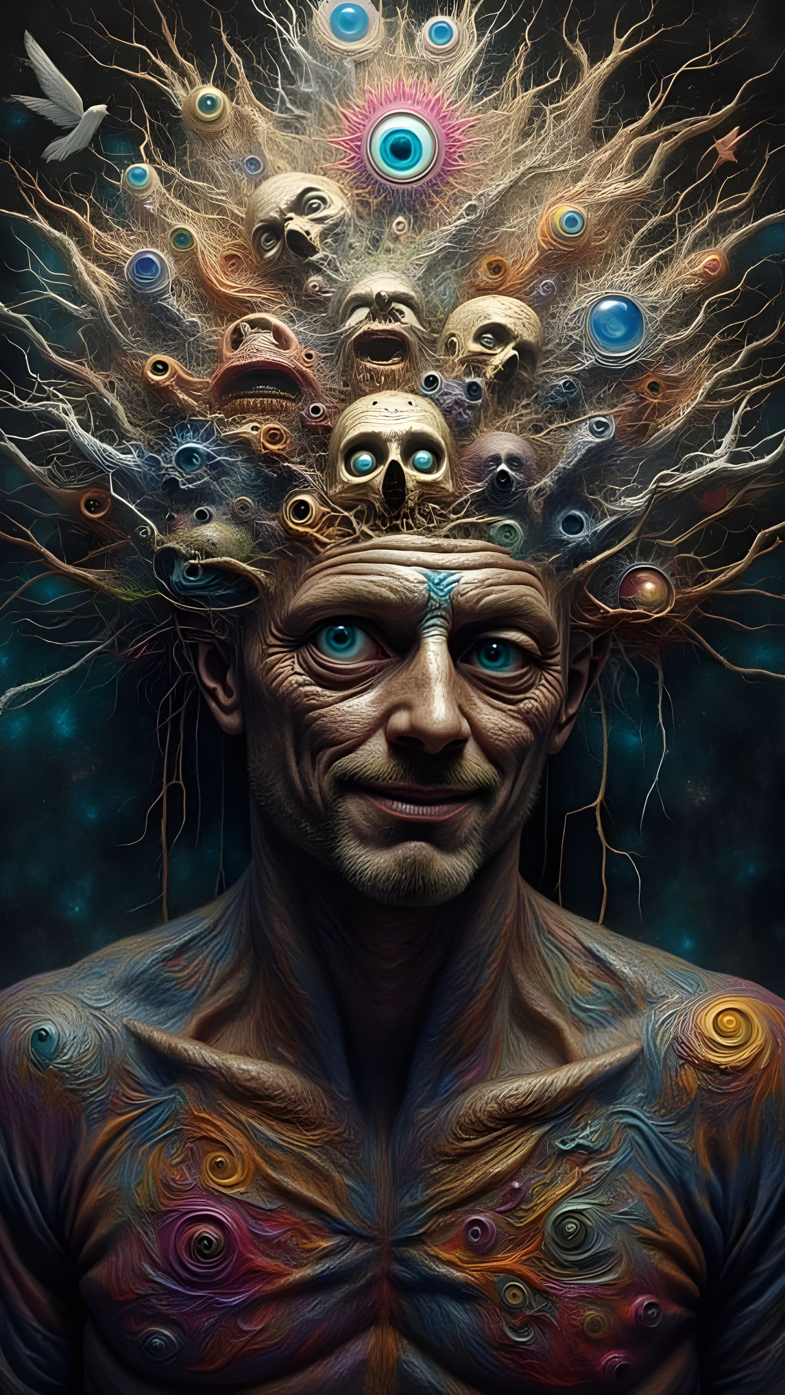 Fractal Faced Man in Dreamscape