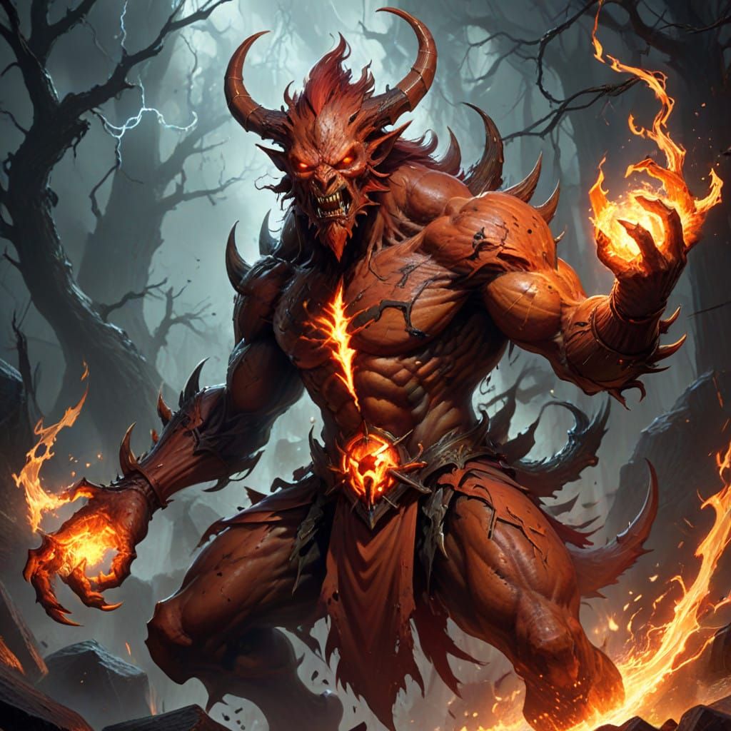 Chaos Embodied in Crimson Flames