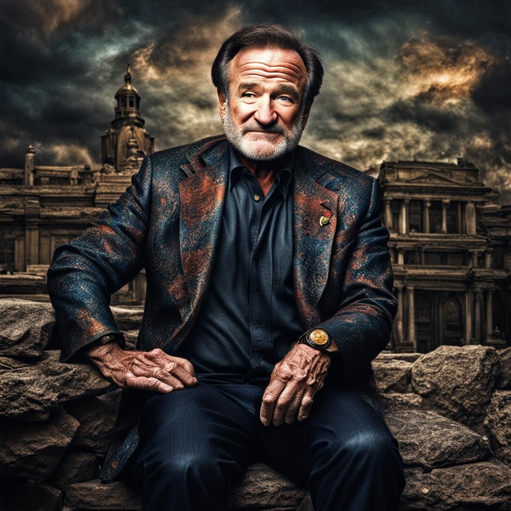Hyperrealistic Image of Robin Williams in Sharp Focus