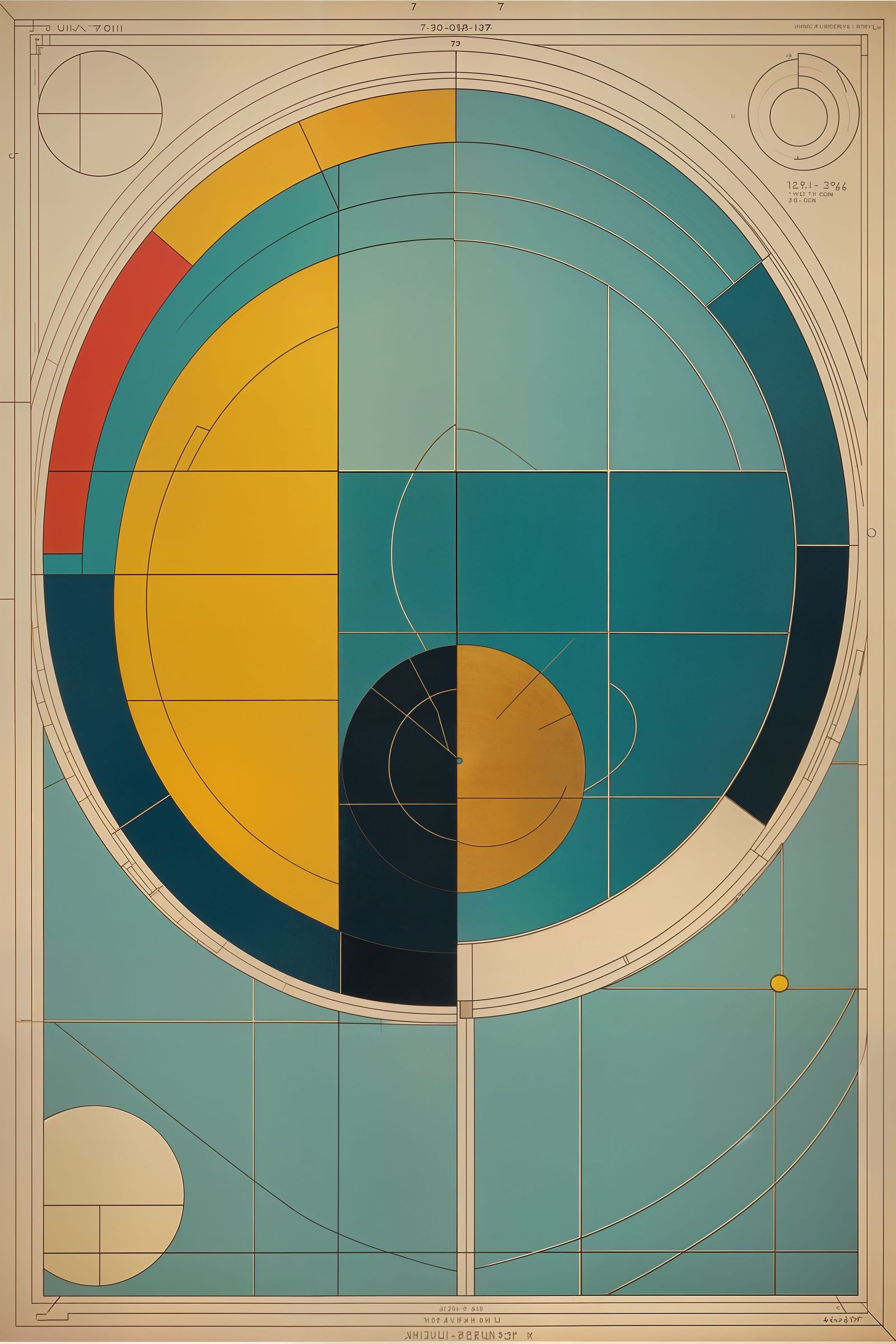 Futuristic Bauhaus Classroom Wall Decor: Holographic Iridesc...