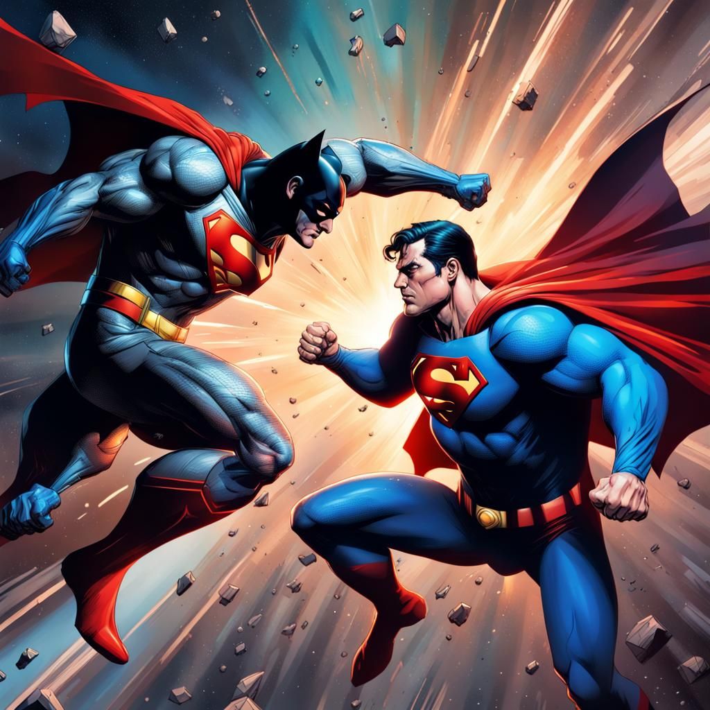 Superman vs Batman: Hyperrealistic Space Battle
