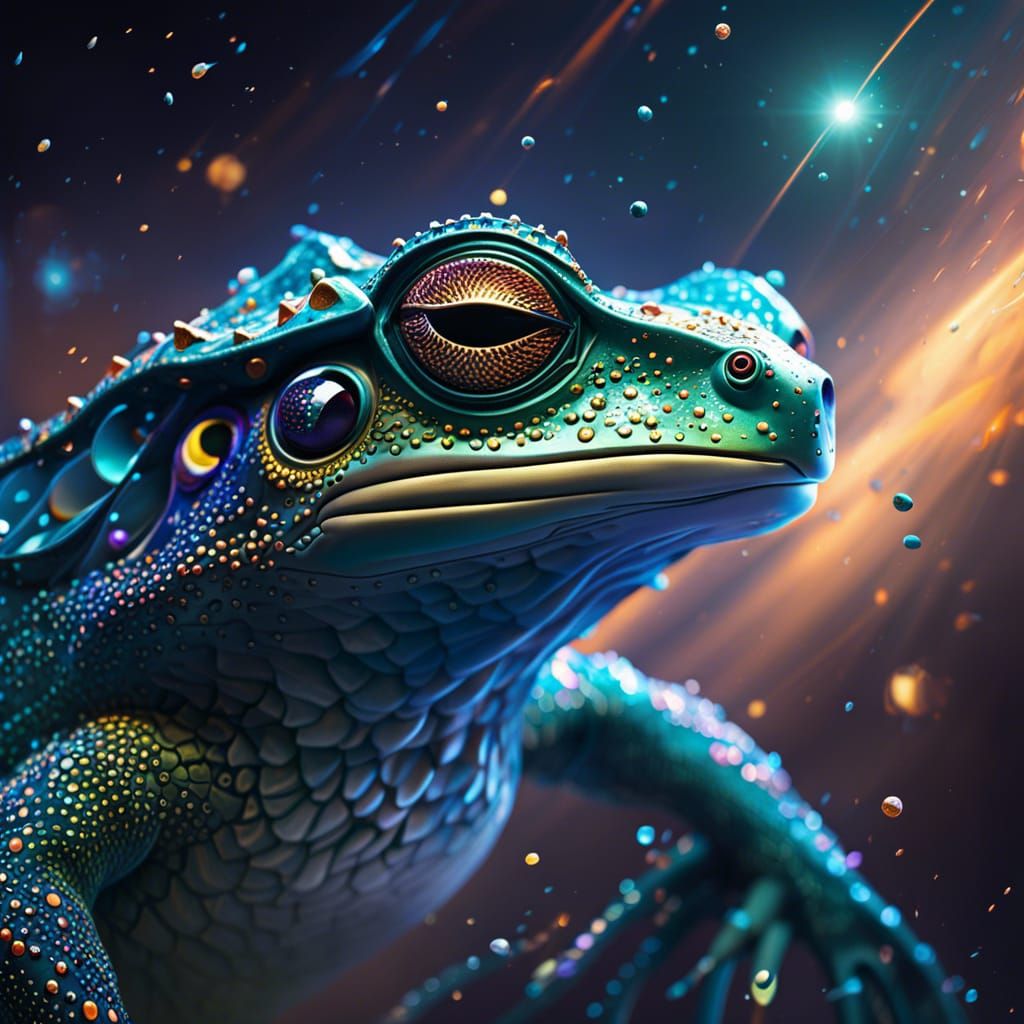 Cosmic Frog Constellation: Detailed Spacecore Artwork