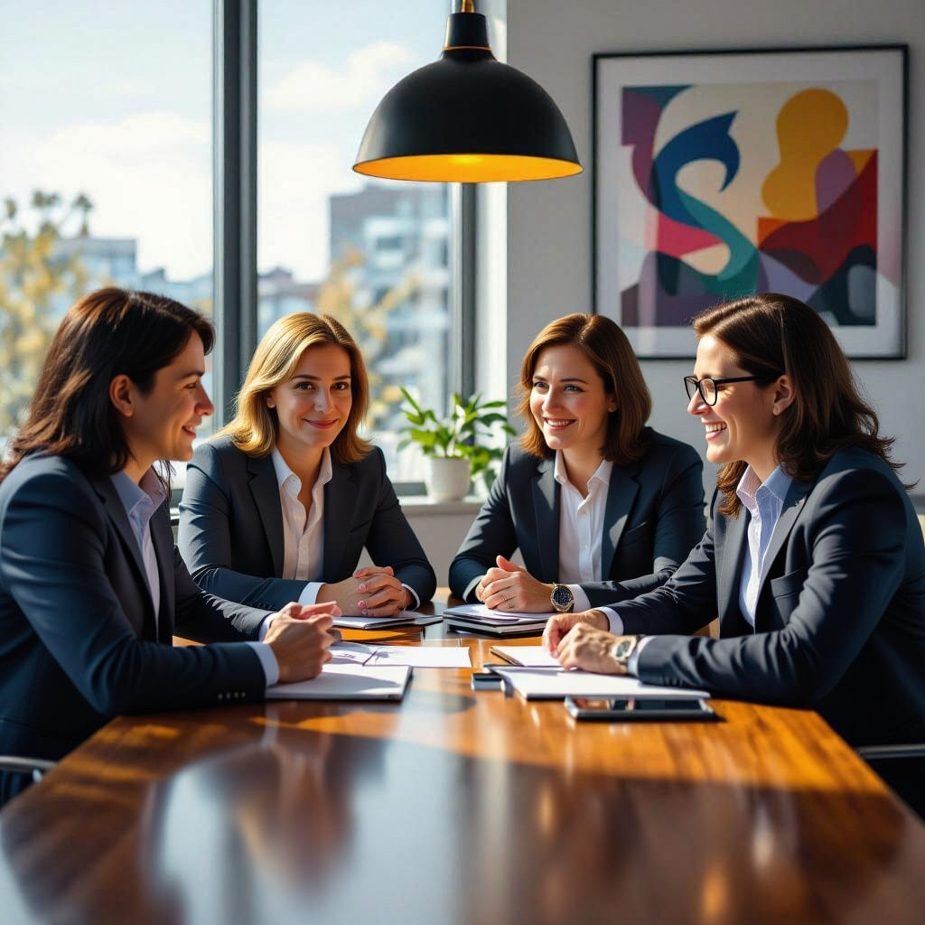 Young Professionals Training Collaboratively in Meeting Room