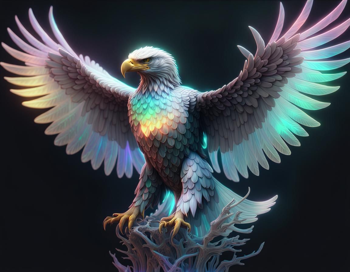 holographic translucent eagle